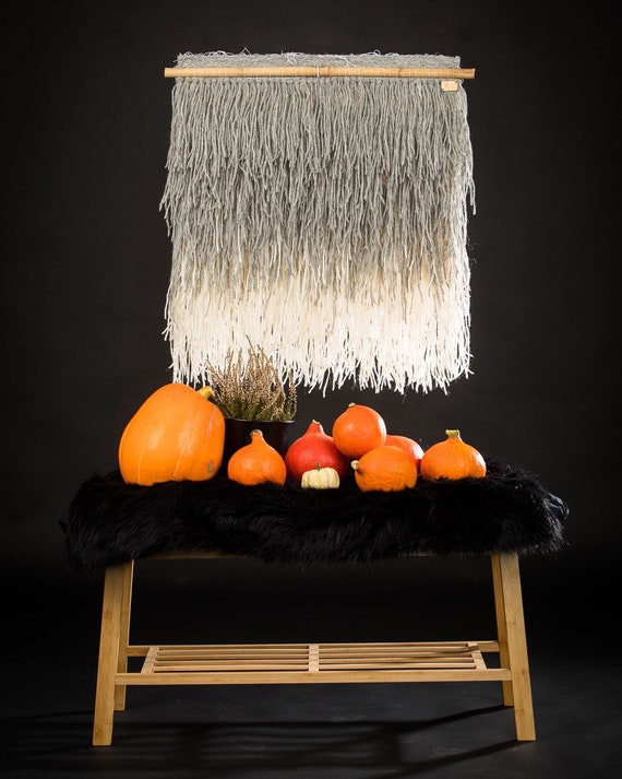 Shaggy Wool Wall Hangings Japandi Woven Headboard Tapestry Etsy