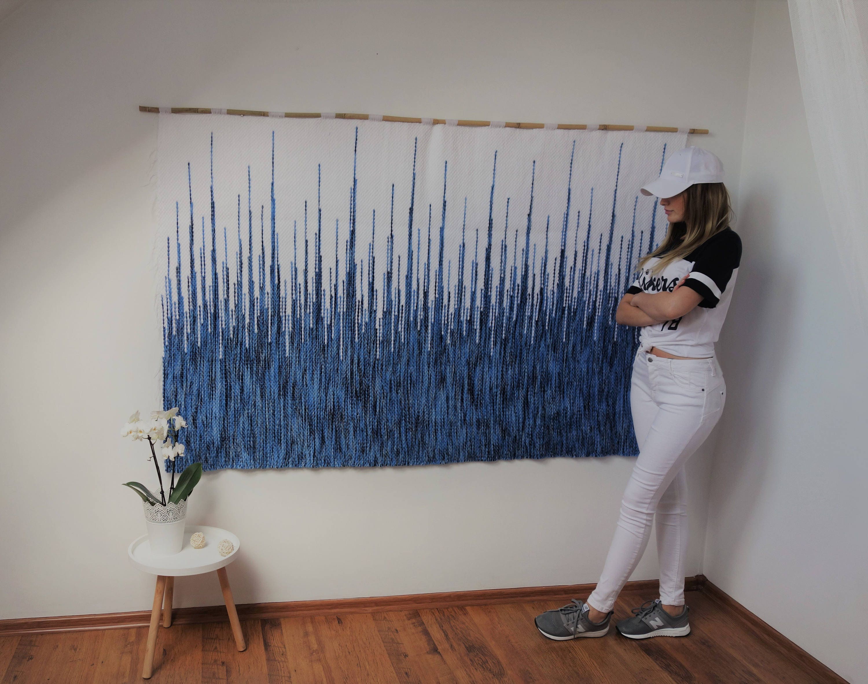 large woven wall hanging frame wall weaving bohemian wall | Etsy