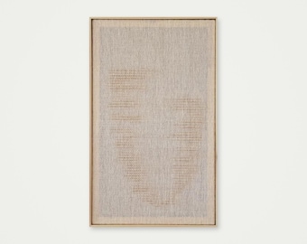 Huek Yellow - Framed Wall Hanging - Minimalist Wool Tapestry - Handwoven Wall Art - Modern Wall Decor - Neutral Fiber Art
