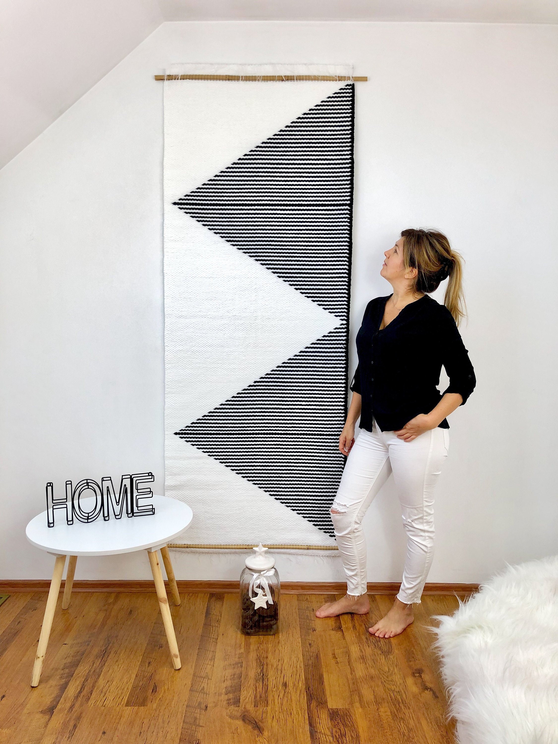 Geometric wall hanging Woven wall hanging Wall tapestry Etsy