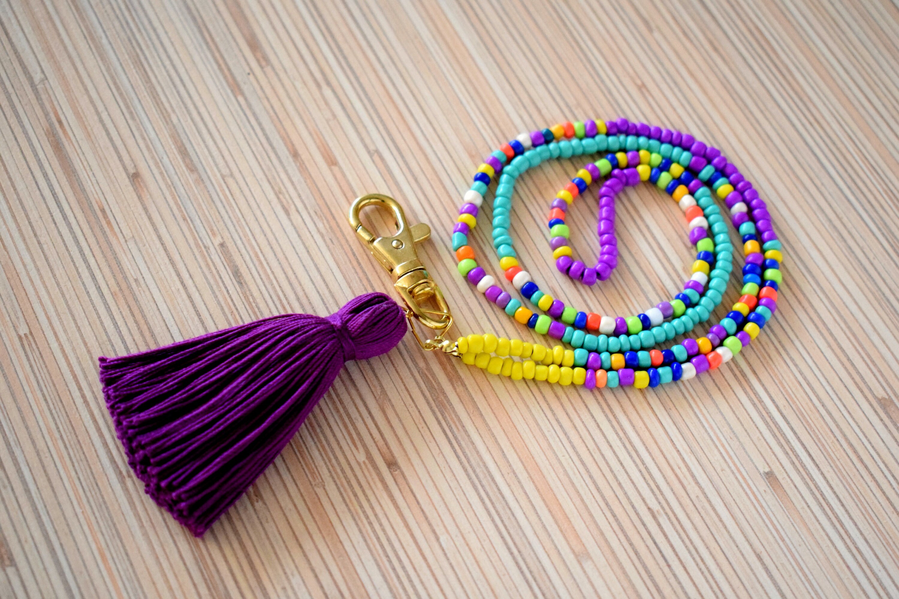 Beaded Lanyard For Women Lanyard Keychain Beaded Lanyard Etsy