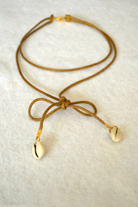 Brown Choker Necklace Wrap Choker Tie Choker Bow Choker Etsy