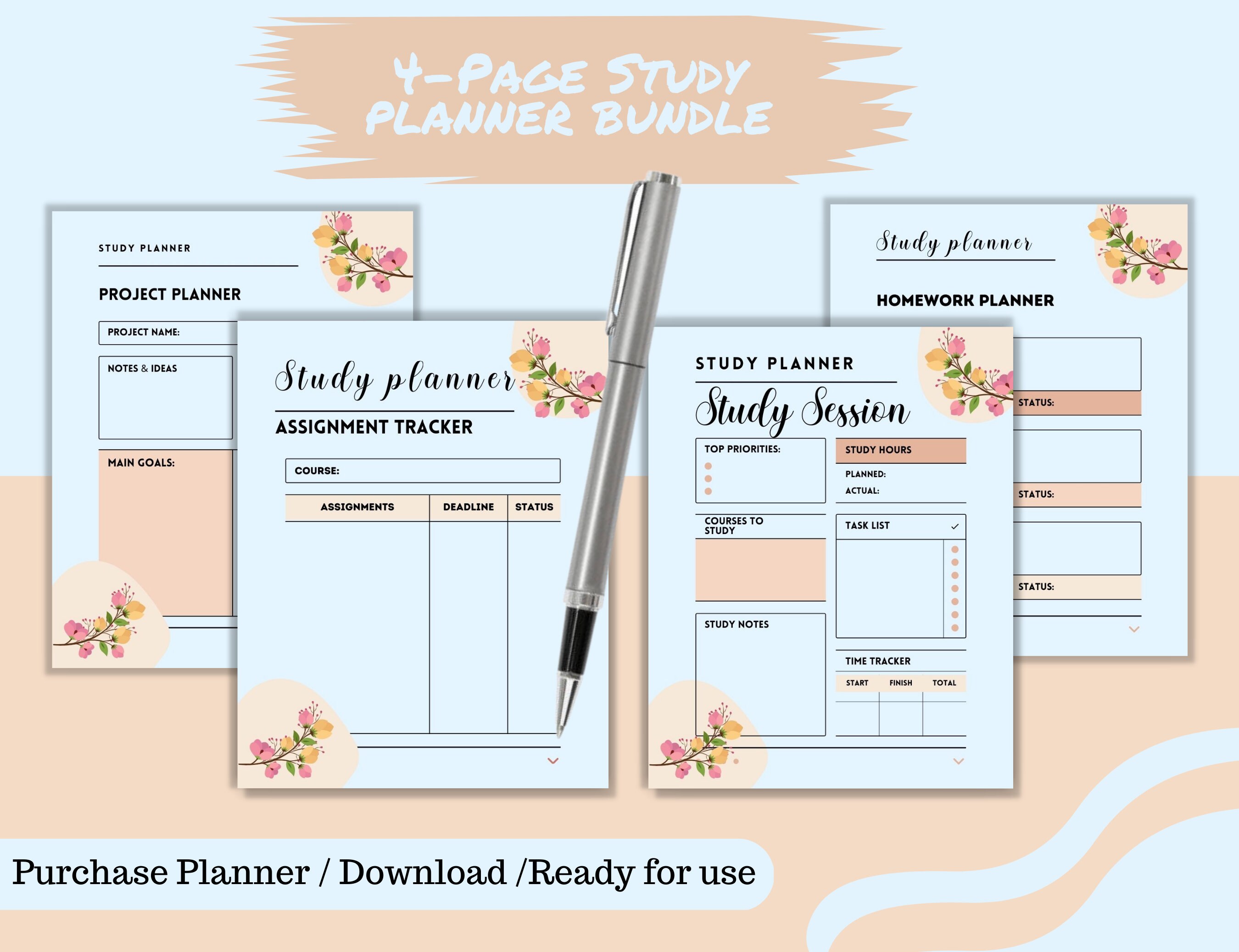 Student Study Tracker, Study Printables, Student Daily Study Planner ...