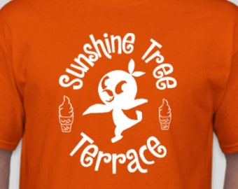 Sunshine Tree Terrace Orange Bird - Dole whip citrus swirl  ladies vneck or men's kids unisex T-shirt - Disney World Disneyland Inspired