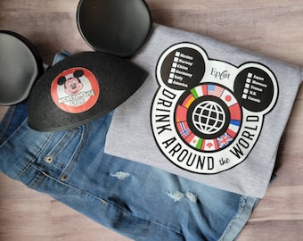 Drink around the World EPCOT world showcase Disney inspired T-shirt