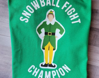 Elf snowball fight champion T-shirt