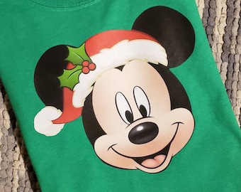Santa Mickey Christmas T-shirt-free personalization - short sleeve tee or baseball tee