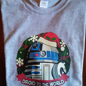 R2D2 Star Wars Christmas Holiday Droid to the World T-shirt for men, women, children, infants