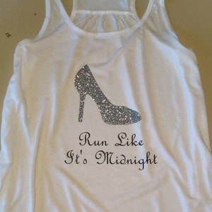 Cinderella Glass Slipper Run Like It&#39;s Midnight Flowy racerback workout tank Run Disney