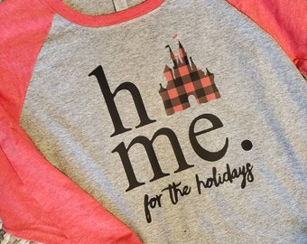 Home for the holidays Disney Inspired Christmas Family tees