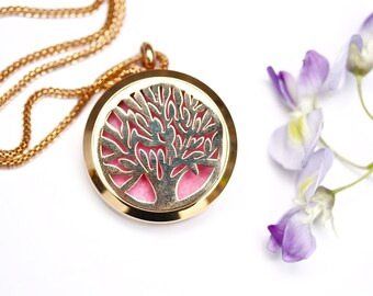 Diffuser necklace Aromatherapy Necklace Essential Oil Necklace Essential Oil Diffuser Scent Diffuser Locket Diffuser Jewelry Tree of Life