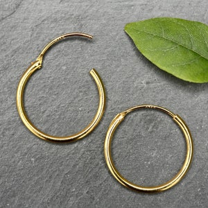 Gold hoop earrings hoop earrings minimalist earring simple earrings subtle earrings minimal jewelry  gift for her 20mm hoops