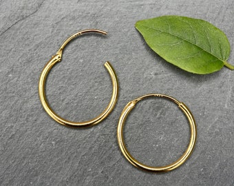 Gold hoop earrings hoop earrings minimalist earring simple earrings subtle earrings minimal jewelry  gift for her 20mm hoops