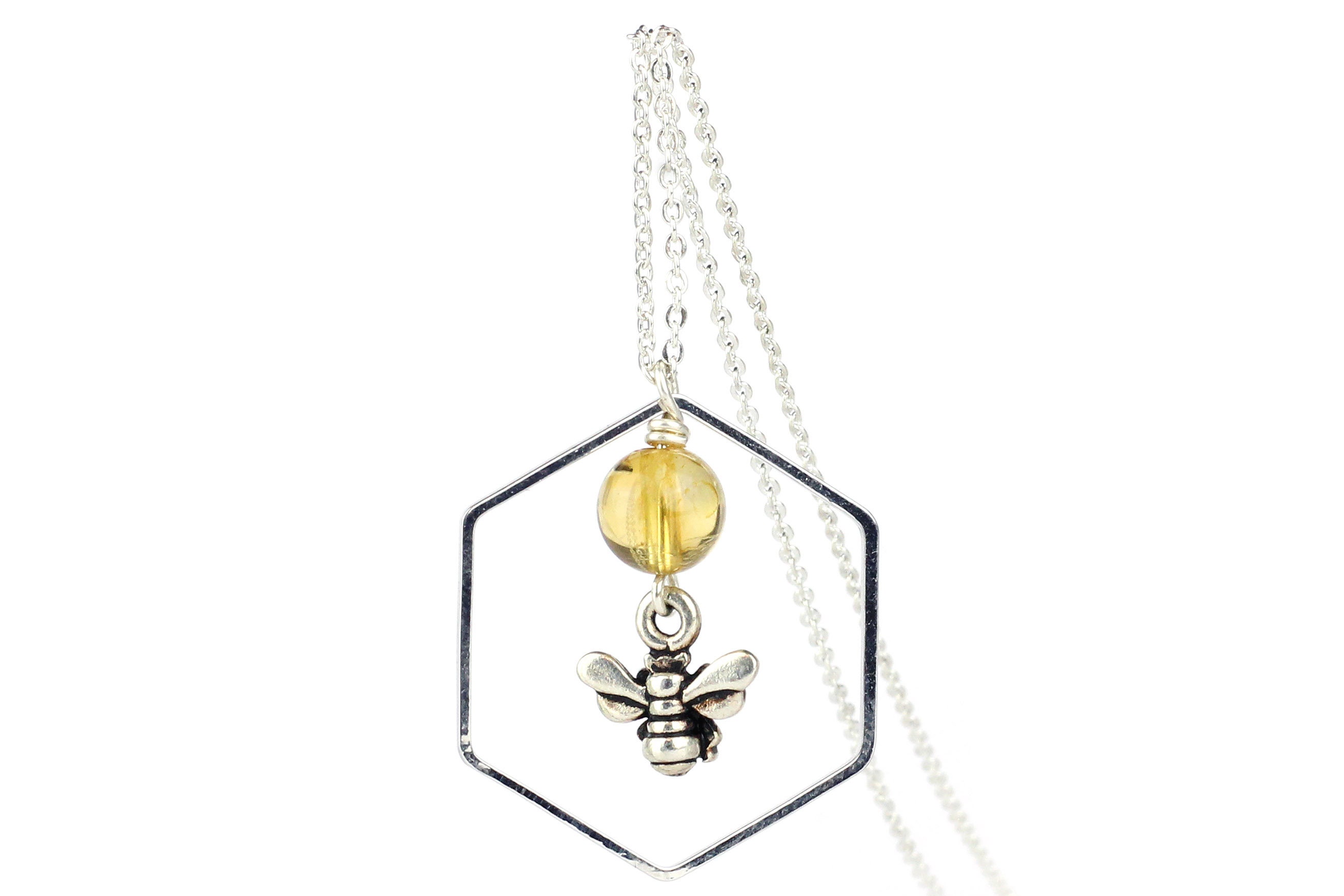 GoldFilled Bee and Citrine Necklace Bee Pendant Gold Etsy