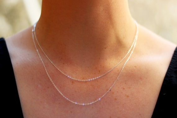 Sterling silver short chain necklace deals
