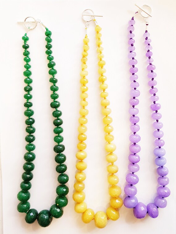 MOTHERS DAY GIFT Jade Necklace Dark Green Chunky Necklace