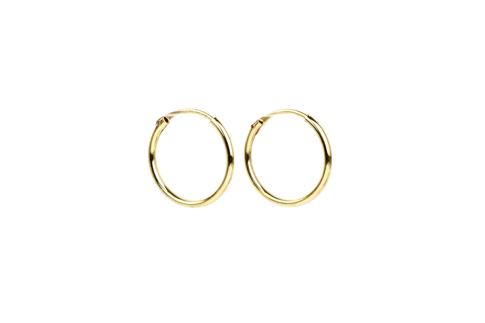 Small Solid Gold Hoops 11mm Hoops Yellow Gold Hoop Earrings Etsy UK