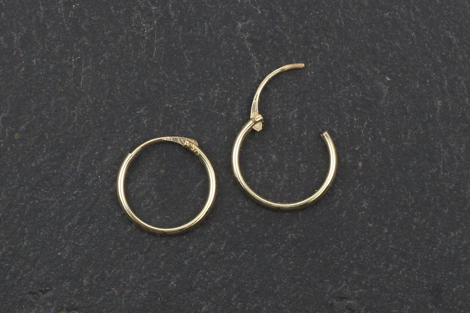 Small Solid Gold Hoops 11mm Hoops Yellow Gold Hoop Earrings Etsy UK
