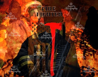 Fire Fighter, 20 oz skinny png, fire fighter gifts, digital fire png, fire man png, DIY tumbler, sublimation png, tumbler png, digital png,