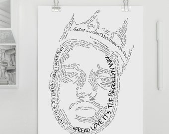 Biggie Smalls hand crafted micrography lyrics print