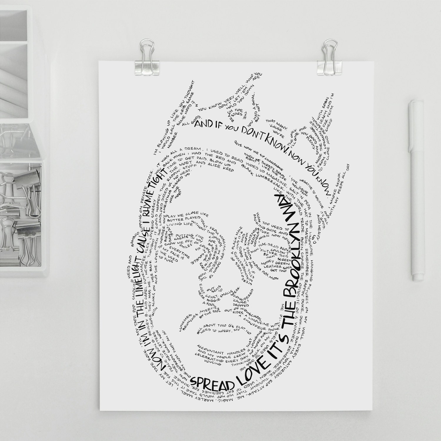 The Notorious B.I.G / Biggie Smalls Lyrics Poster – Fire Press