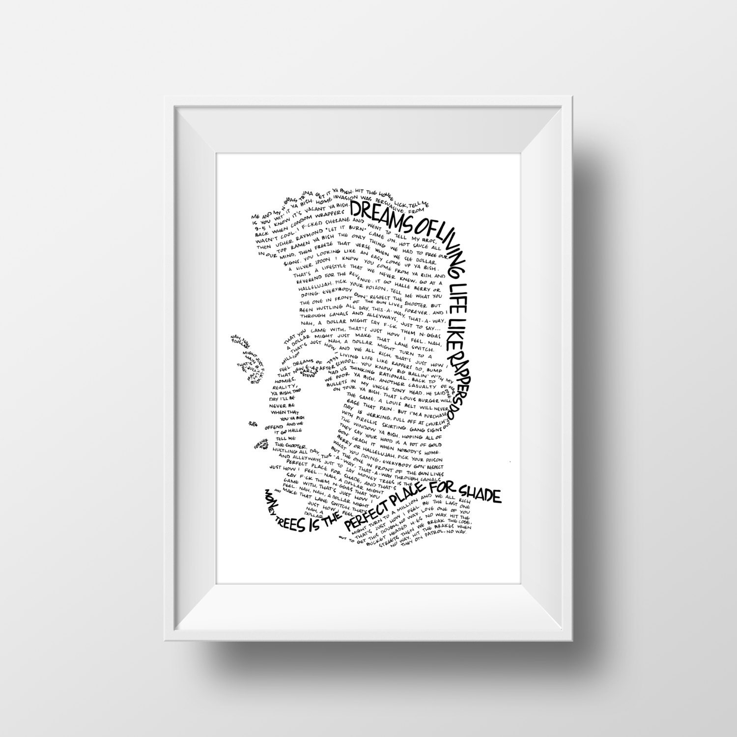 Kendrick Lamar Hand Crafted Micrography Lyrics Poster Print - Etsy