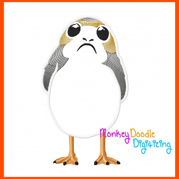 Star Wars The Last Jedi Porg - Embroidery Machine Applique - Instant Download - Monkey Doodle Digitizing