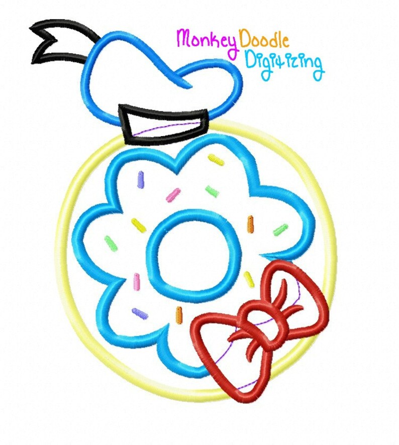 Donald Donut Embroidery Machine Applique Instant Download Etsy