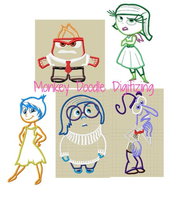 Alle Funf Zeichen Innen Nach Aussen Stickerei Maschine Etsy