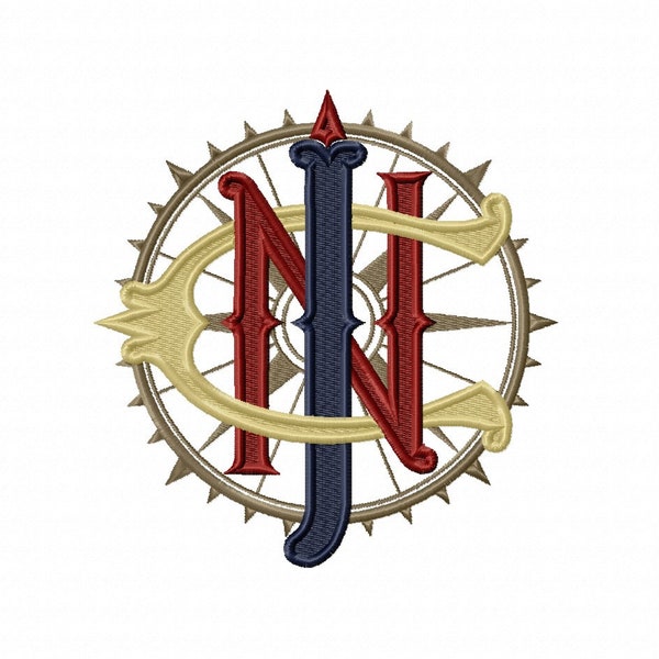 Jungle Cruise Navigation Company Logo - Embroidery Machine Applique - Instant Download - Monkey Doodle Digitizing