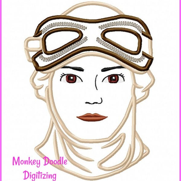 Rey - Przebudzenie Mocy - Aplikacja do haftu maszynowego - Natychmiastowe pobranie - Monkey Doodle Digitizing