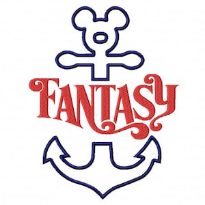 Fantasy Mickey Anchor -  Embroidery Machine Applique - Instant Download - Monkey Doodle Digitizing