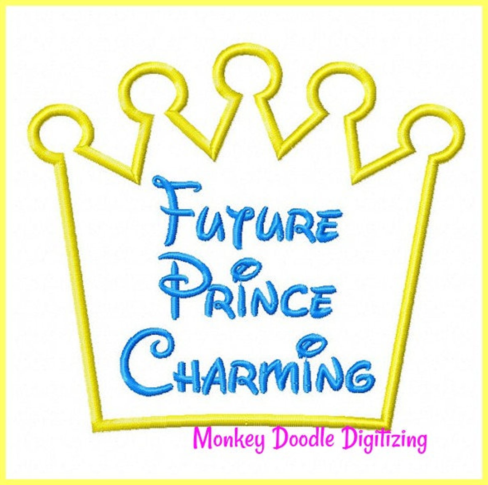 Future Prince Charming Embroidery Machine Applique Instant Etsy