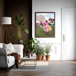 Dancing away the day at Jazz Festival, New Orleans Home Decor, Photograph, Local Art, Living Room, Festival dancer, pink flower, big easy