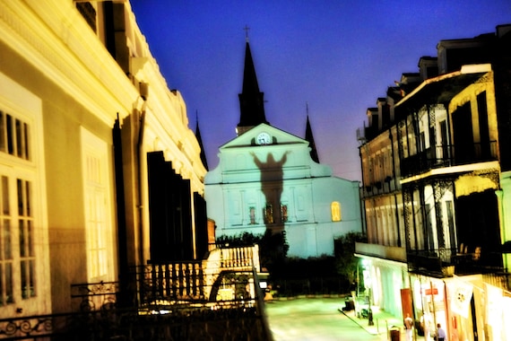 St. Louis Cathedral at Night, Silhouette of Jesus, AKA Touchdown