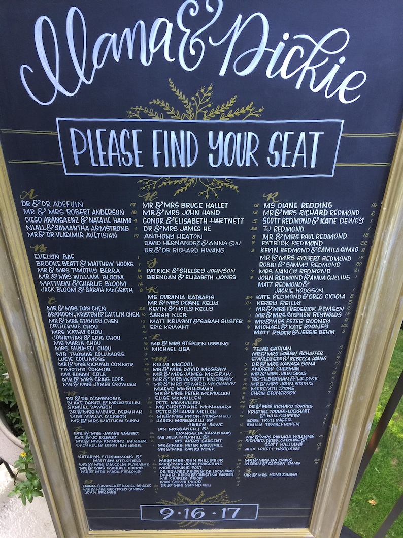 Wedding Seating Chart Please Take A Seat Wedding Name Chart | Etsy