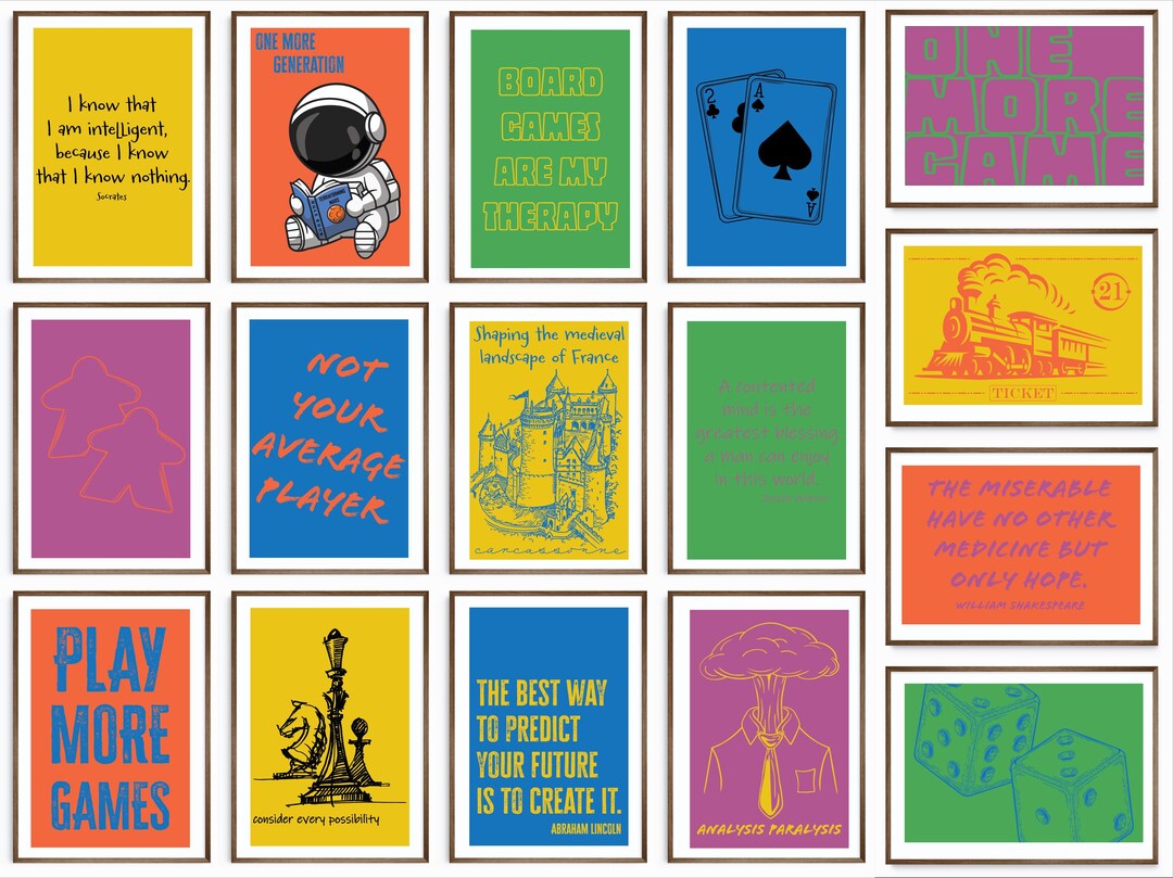 Board Game Wall Art | Bundle | Printable Digital Download | Board Game ...