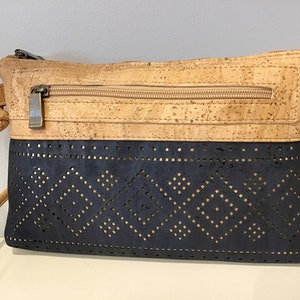 Bolso bandolera de corcho, corcho azul, vegano, libre de crueldad animal, ecológico