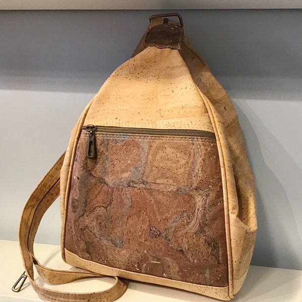 Cork back pack, natural and bronze chimmer cork, Vegan, Cruelty free, Eco Friendly