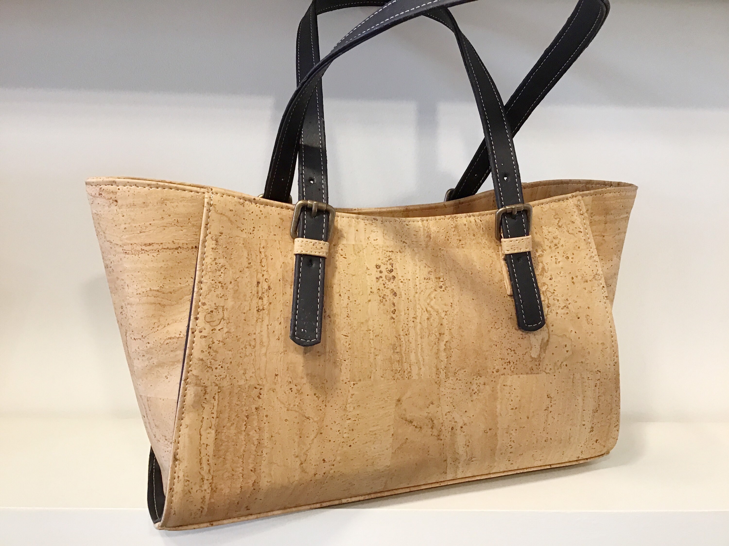 Cork handbag In natural and blackFree Shipping Vegan Eco Friendly