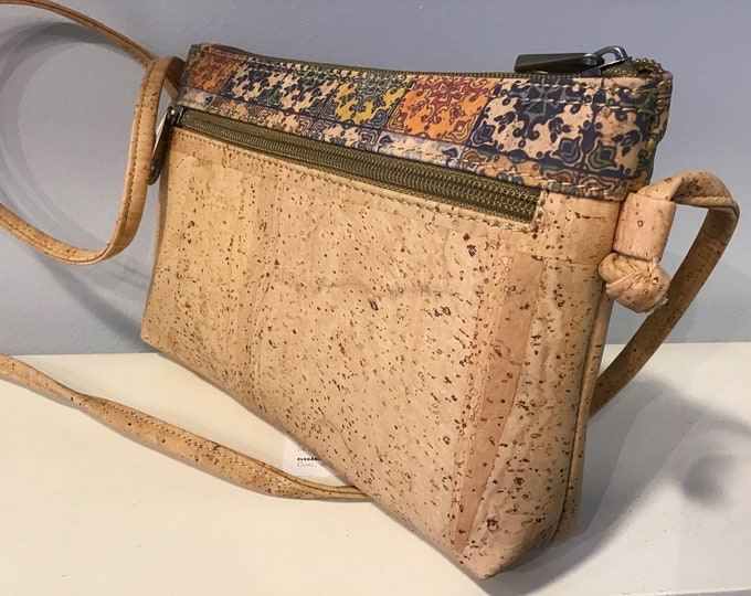 Natural cork high quality bag with Azulejo cork, Vegan, Cruelty Free, Eco Friendly