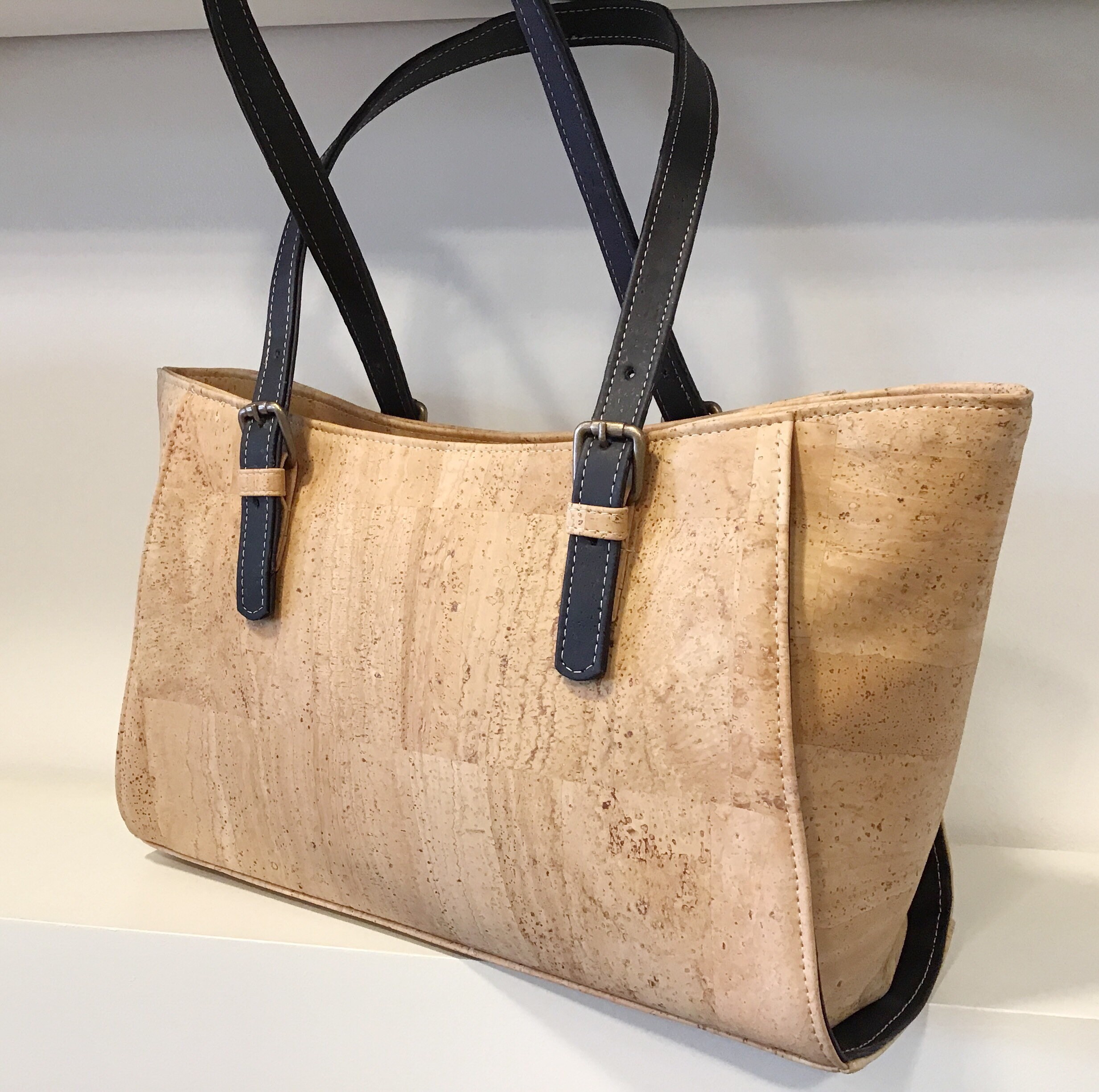 Cork handbag In natural and blackFree Shipping Vegan Eco Friendly