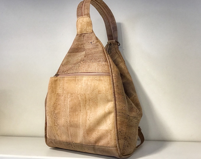 Cork back pack, brown and natural, Vegan, Eco Friendly, Curelty Free, Sac a Dos, Ruckzack