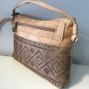 Bolso de hombro/bandolera de corcho, corcho marrón, vegano, libre de crueldad, ecológico