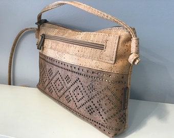 Cork shoulder/cross body bag, Brown cork, vegan, cruelty free,  Eco Friendly