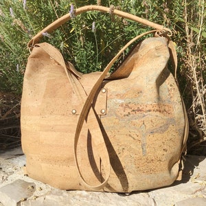 Bolso de mano / bandolera / mochila de corcho, 3 en 1, vegano, sin crueldad animal, ecológico