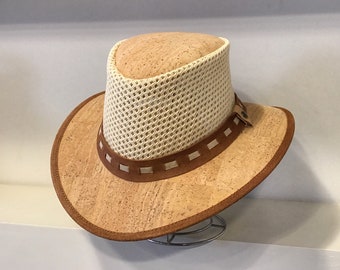 Natural cork hat with mesh, Eco Friendly