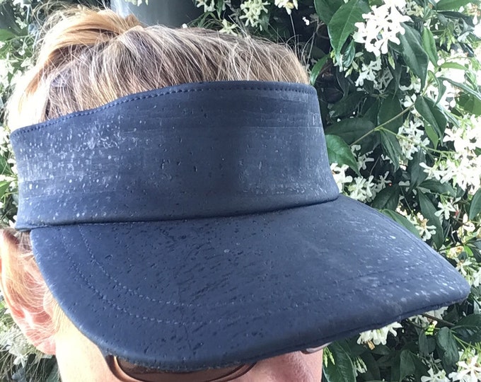 Cork visor, adjustable, navy - Vegan - Eco Friendly