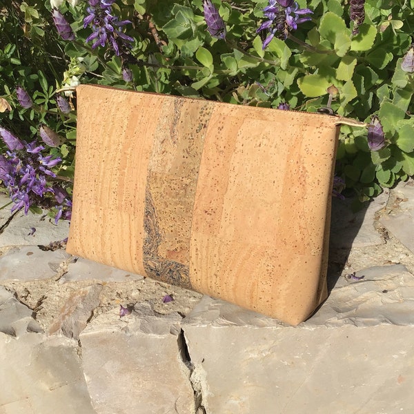 Cork bag / make-up bag in high quality cork, vegan, cruelty free, Eco Friendly