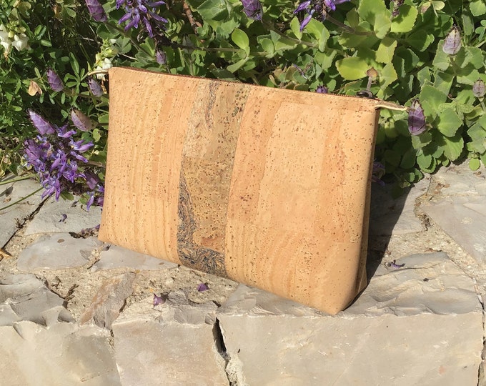 Cork bag / make-up bag in high quality cork, vegan, cruelty free, Eco Friendly